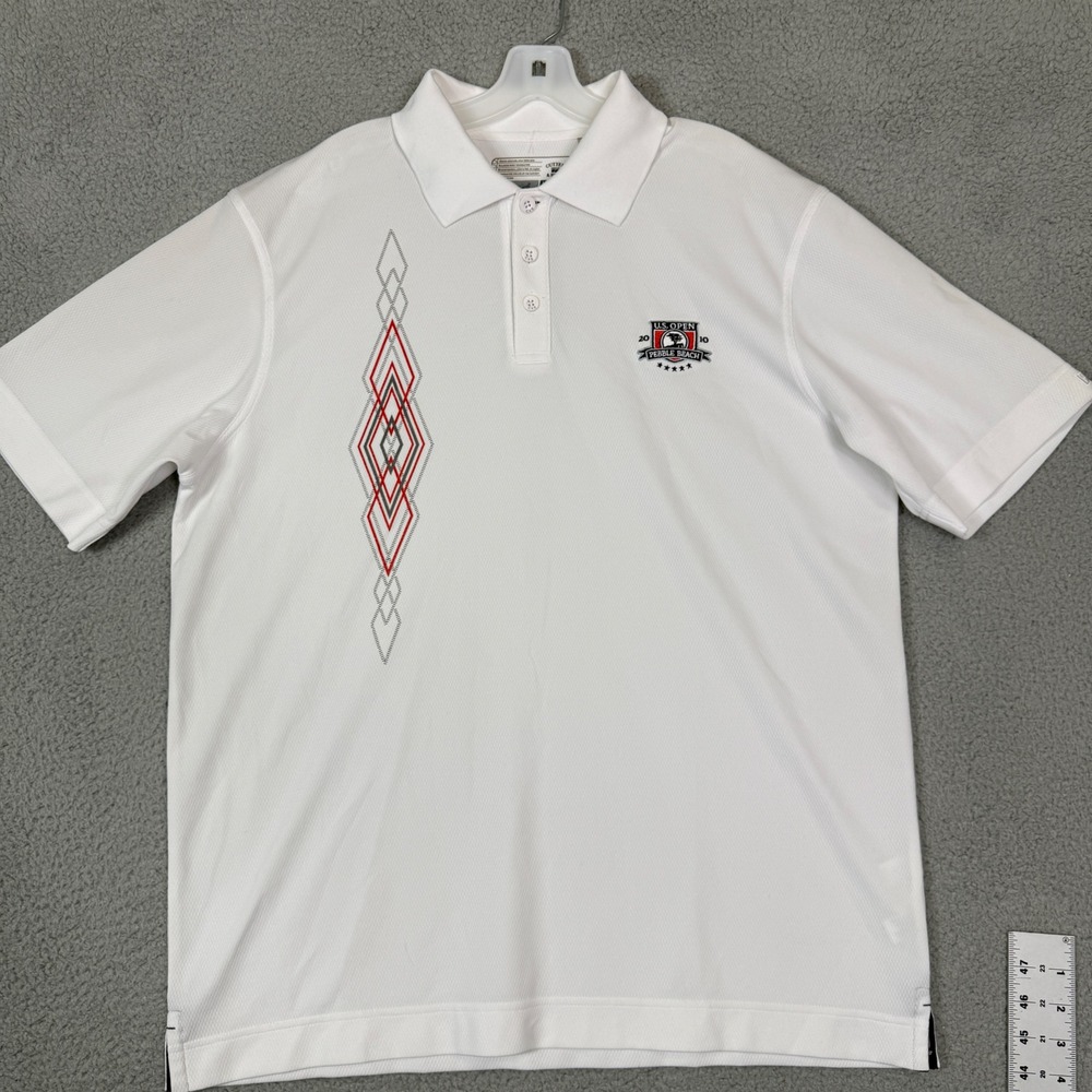 Cutter & Buck Mens 2010 US Open Pebble Beach Golf Polo Shirt White Large 5901
